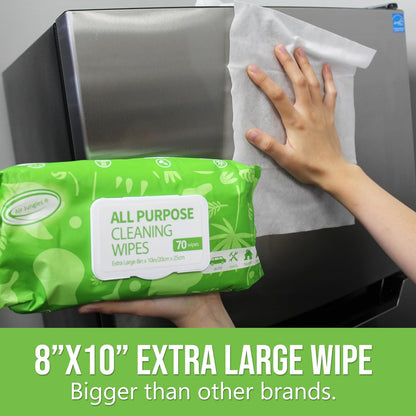 Air Jungles 3in1 Leather Cleaner Wipes 70 Count, Extra Large 8" x 10" Size, Clean Condition Protect Wipes for Vinyl and Leather Apparel Furniture Auto Car Interior Shoes Boots Bags