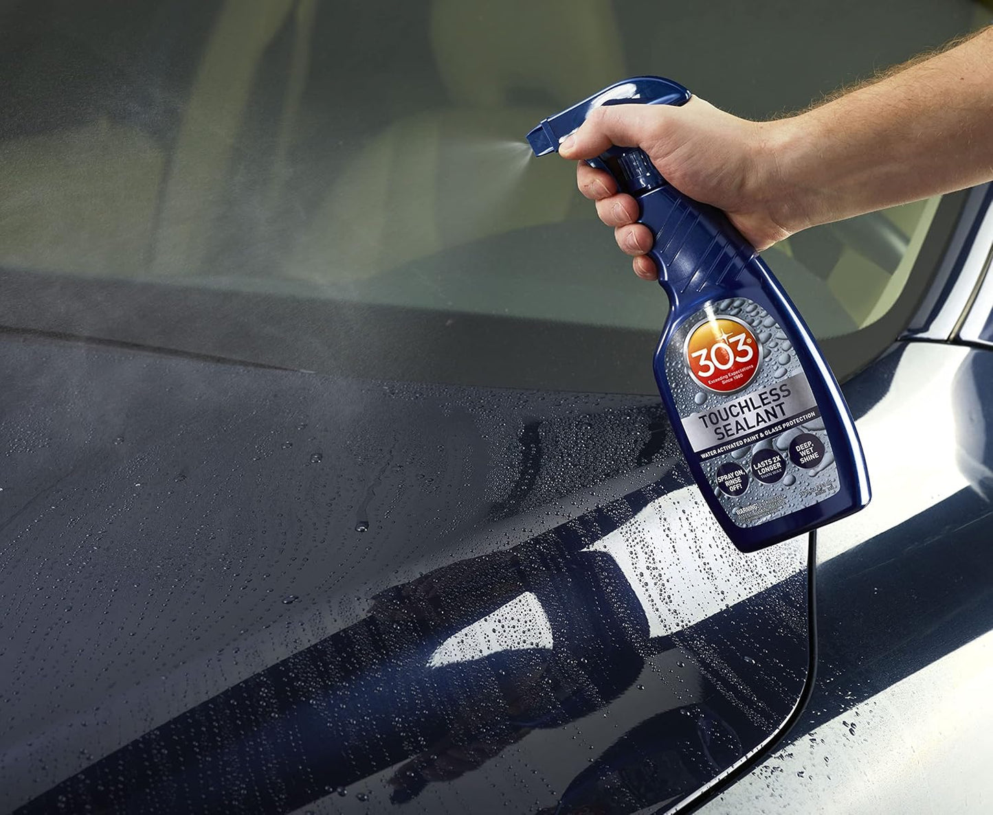 303 Products Touchless Sealant - SiO2 Water Activated Paint & Glass Protection - Spray On, Rinse Off - Lasts 2X Longer Than W- Deep, Wet Shine, 32 fl. oz. (30394CSR)