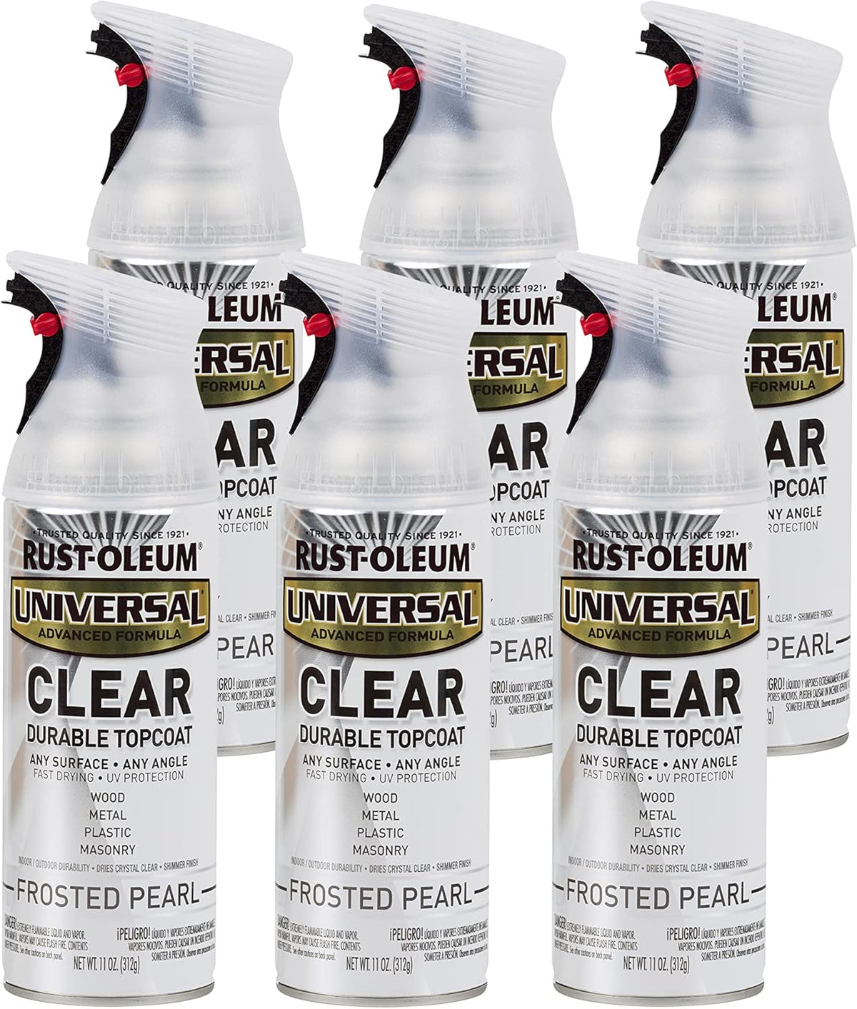 Rust-Oleum 302151 Universal All Surface Clear Topcoat Spray, 11 oz, Dead Flat Clear - Colors A