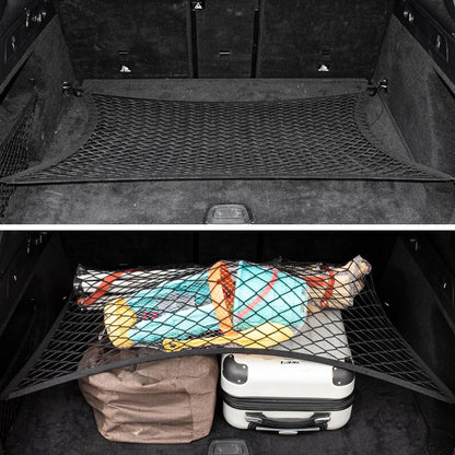 Elastic Cargo Net for SUV, Car Trunk Net Organizer with ABS Hook Storage Mesh Cargo Nets 27.5 x 19.6 inches for Truck Bed Tailgate Netting Accessories