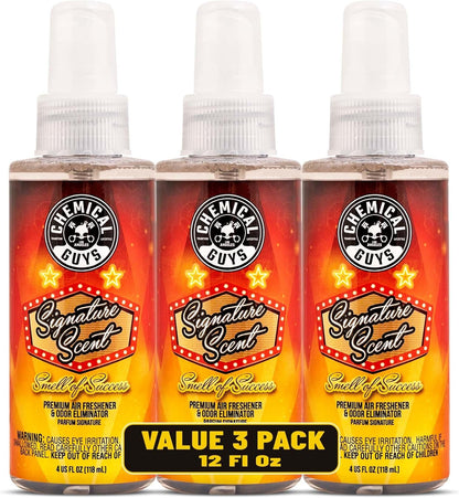 Chemical Guys AIR_069_16 Signature Scent Premium Air Freshener and Odor Eliminator, Smell of Success (Great for Cars, Trucks, SUVs, RVs, Home, Office & More) 16 fl oz
