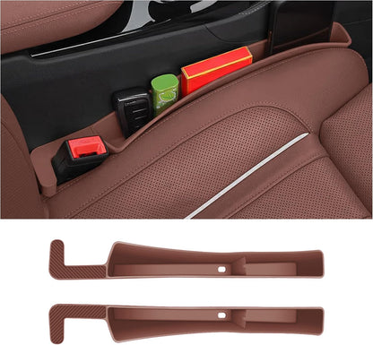 2PCS Car Seat Gap Filler, Automotive Seat Organizer Fill The Gap Between Seat and Console, Universal Car Storage Box Inserts Fill The Gap Between Seat &Console for Coins Wallets Keys (Black)