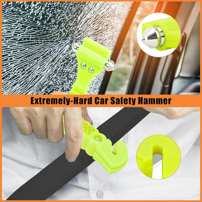 Car Safety Hammer, 2PCS Black 3-in-1 Emergency Escape Tool with Window Breaker and Seat Belt Cutter, Safety Emergency Car Escape Tool for Car, Office, Home