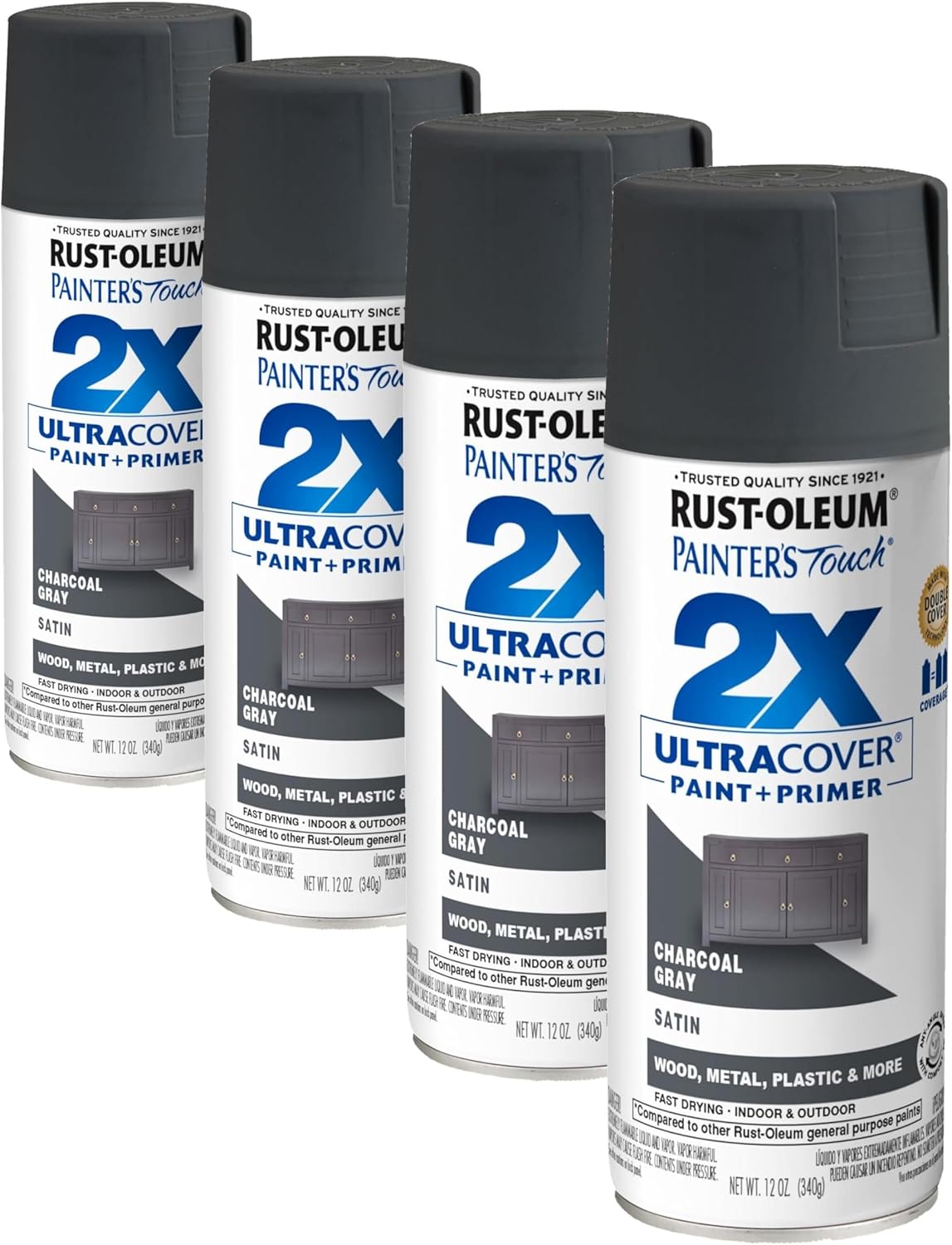 Rust-Oleum 334029 Painter's Touch 2X Ultra Cover Spray Paint, 12 oz, Gloss Clear - Colors C