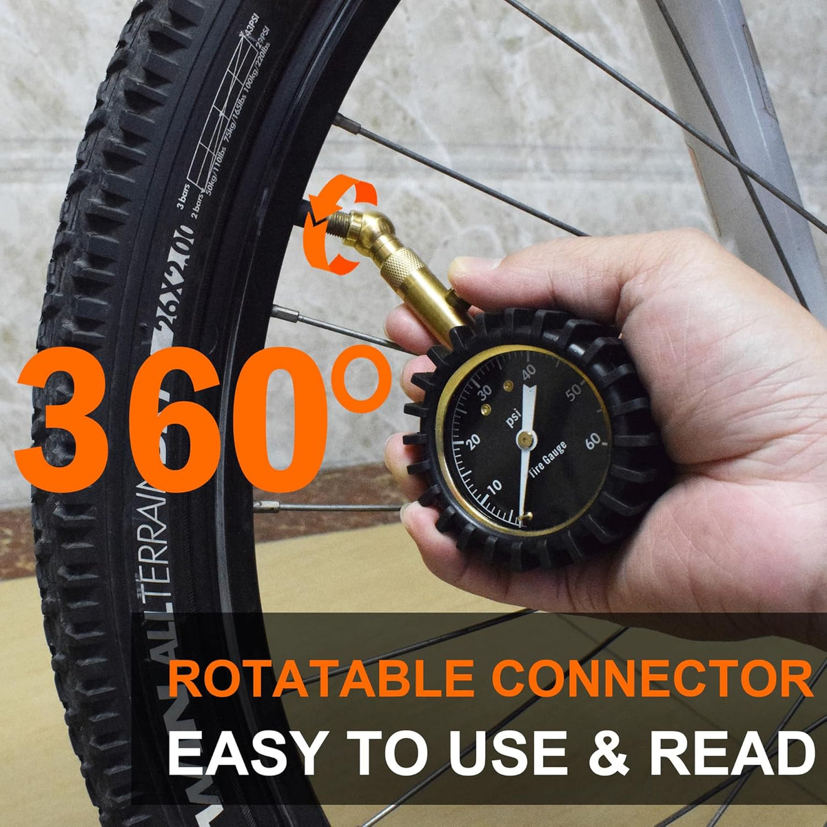Tire Pressure Gauge,60 PSI Tire Gauges for Tire Pressure 2" Glowing Dial Air Pressure Gauge for Tires,Car Gifts Car Stuff for Men,Car Guys.