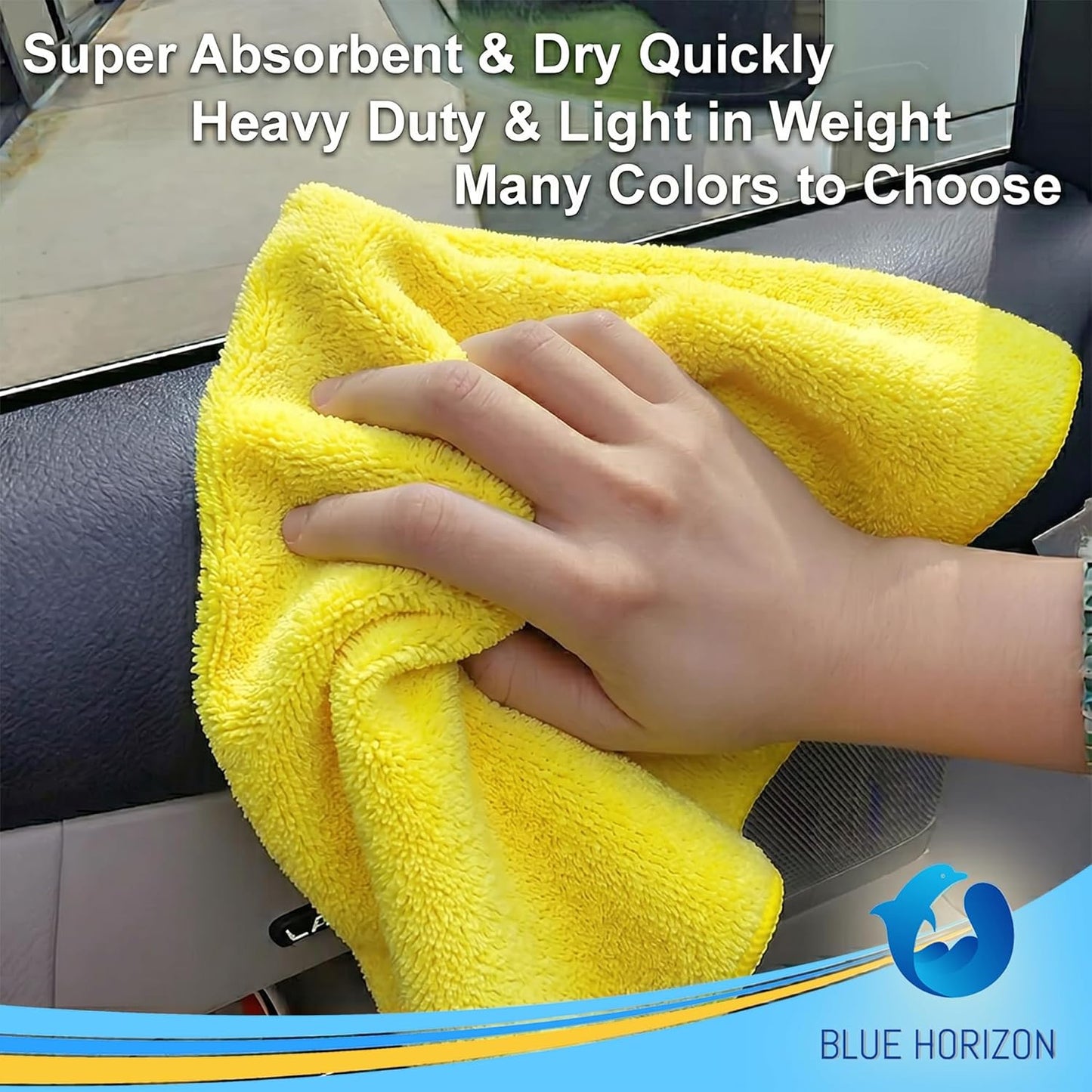 Orange Large Microfiber Cleaning Towels, 36-Pack Dual-Sided Ultra Soft Plush Washcloth, Professional Grade Premium Microfiber Detailing Cloths, Car, Household and Commercial (Orange, 16" x 16")