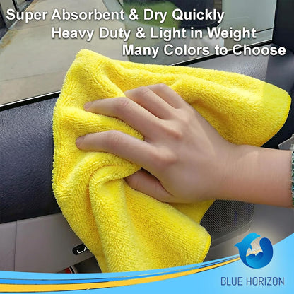 Orange Large Microfiber Cleaning Towels, 36-Pack Dual-Sided Ultra Soft Plush Washcloth, Professional Grade Premium Microfiber Detailing Cloths, Car, Household and Commercial (Orange, 16" x 16")