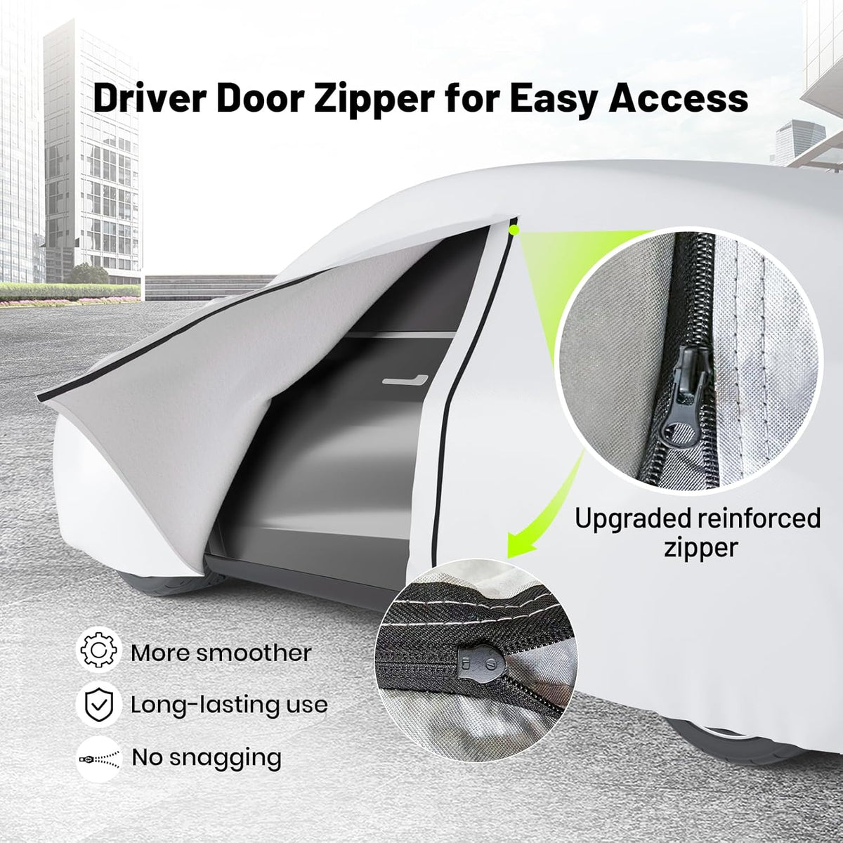 Favoto SUV Car Cover Waterproof All Weather 6 Layers Heavy Duty Car Cover for Automobiles Rain Sun Snow UV Protection with Inner Cotton Car Cover Outdoor Universal Fit for SUV (188-198 inch) Silver