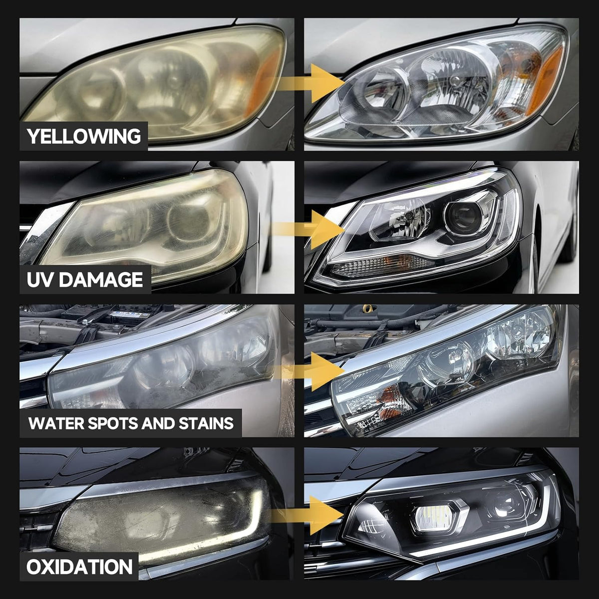 toretark Headlight Restoration Kit Wipes, 5-Min Fix, Restoring to Like-New Condition, Safe for OEM Lens, Headlight Restoration Wipes & Cleaning Wipes, Headlight Cleaner and Restorer Kit