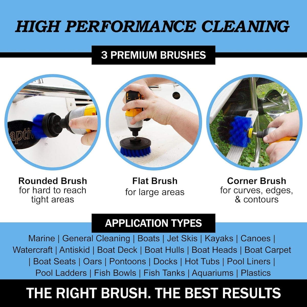 Drillbrush Car Detailing Kit | Drill Brush Set – Soft Bristle Power Scrubber Attachments for Cleaning Car Interior, Upholstery, Carpet, Seats, Wheels, Rims, Dash, Console, and Trim - Nylon Scrub Brush