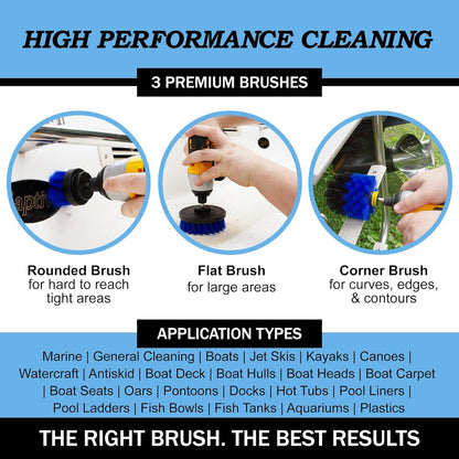 Drillbrush Car Detailing Kit | Drill Brush Set – Soft Bristle Power Scrubber Attachments for Cleaning Car Interior, Upholstery, Carpet, Seats, Wheels, Rims, Dash, Console, and Trim - Nylon Scrub Brush