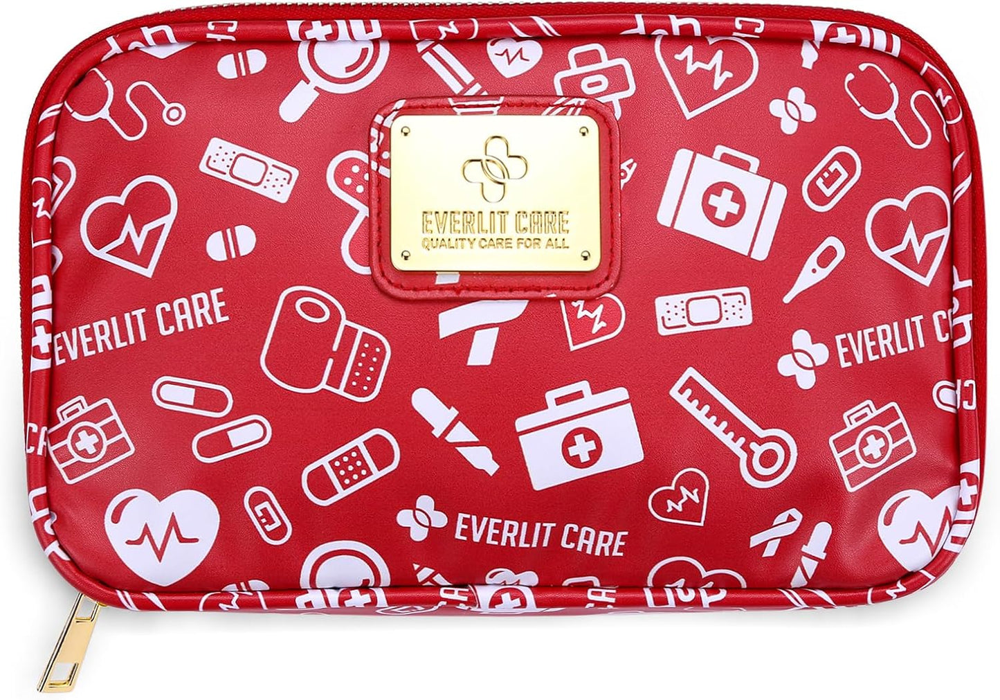 EVERLIT CARE Car First Aid Kit with Emergency Supplies Survival Gear Including Window Breaker Disposable Urine Bag Mountable Survival Kit for Family Travel in Car (Pink)