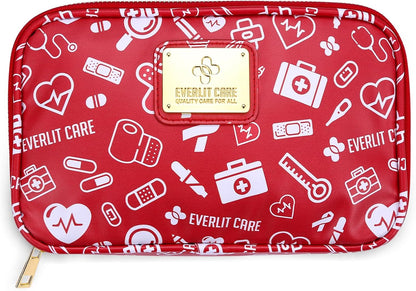 EVERLIT CARE Car First Aid Kit with Emergency Supplies Survival Gear Including Window Breaker Disposable Urine Bag Mountable Survival Kit for Family Travel in Car (Pink)