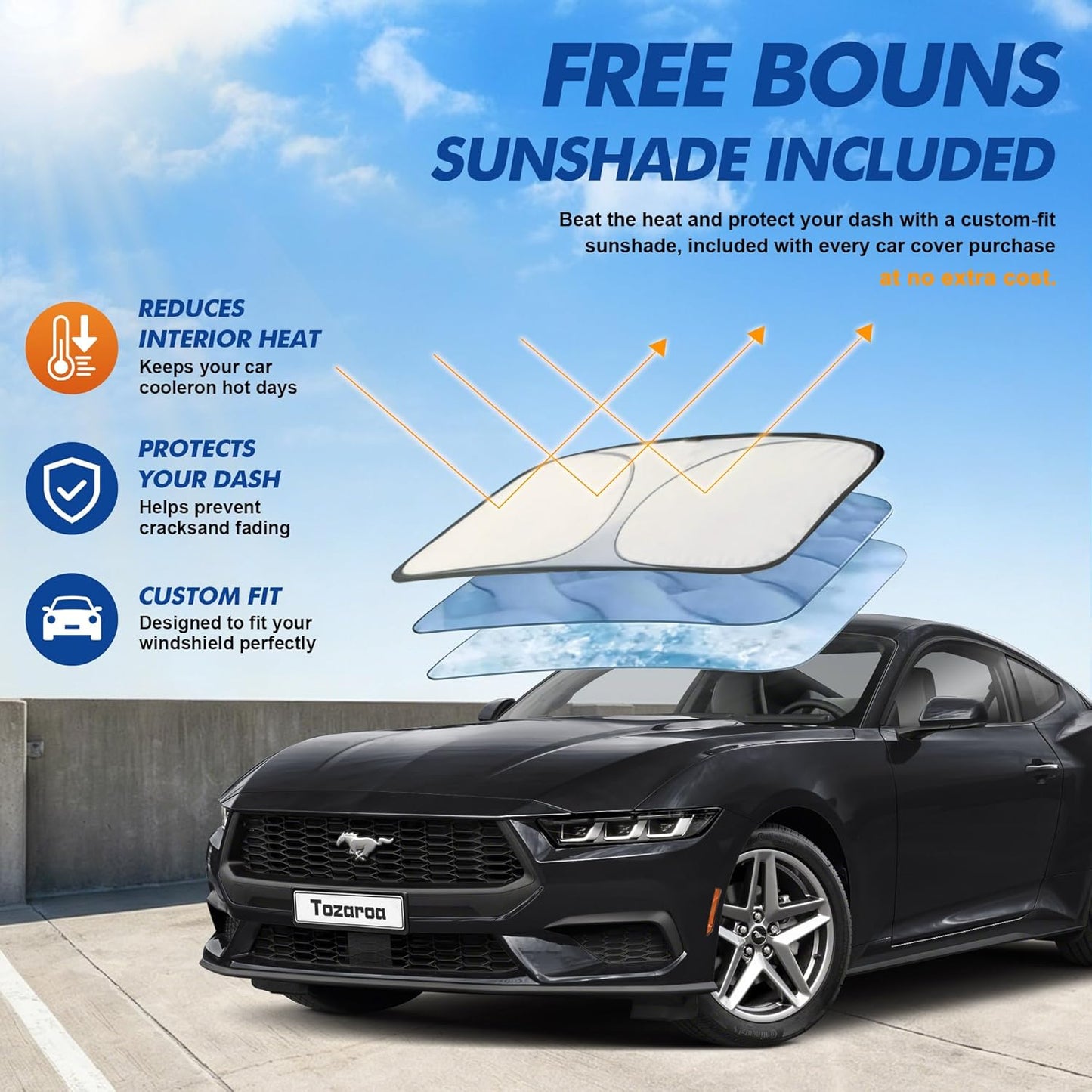 Car Cover Waterproof All-Weather,Heavy-Duty Outdoor Full Exterior Automobiles Sedan/Coupe (Length 186-193 inch) with Windshield Sun Shade Universal Fit Toyota Camry, Tesla Model 3, Accord etc