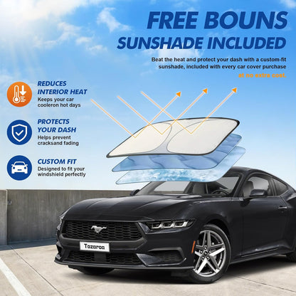 Car Cover Waterproof All-Weather,Heavy-Duty Outdoor Full Exterior Automobiles Sedan/Coupe (Length 186-193 inch) with Windshield Sun Shade Universal Fit Toyota Camry, Tesla Model 3, Accord etc