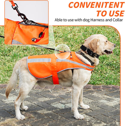 Reflective Dog Vest for Medium Large Breeds, High Visibility Dog Safety Vest with Removable Bell Keep Safe from Hunting, Training & Cars Accidents