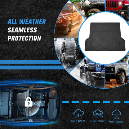 Nilight Rubber Cargo Mats for Cars Trucks SUVs,Universal Trim to fit for Most Vehicles,All Weather Protection Heavy Duty Cargo Liners