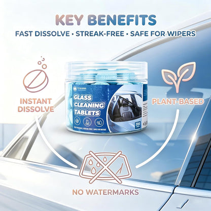 Couleurs Car Windshield Washer Tablets, Washer Fluid Tablets Glass Cleaner Concentrate Windshield Wiper Fluid Car Windshield Cleaner Automotive Glass Cleaner, 200 Pieces