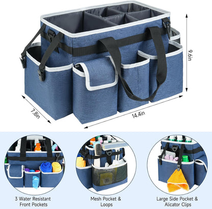 Cleaning Caddy,Cleaning Bag for Housekeepers,Cleaning Supplies Organizer with Handle,Black