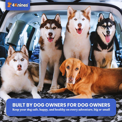 4Knines Split Cargo Liner for SUV – For Dogs & Pets, Heavy-Duty, Waterproof Trunk Mat & Cargo Cover – Fits 60/40 Split Bench & Armrest Pass-Through – Machine Washable, Non-Slip, Durable (Large, Black)
