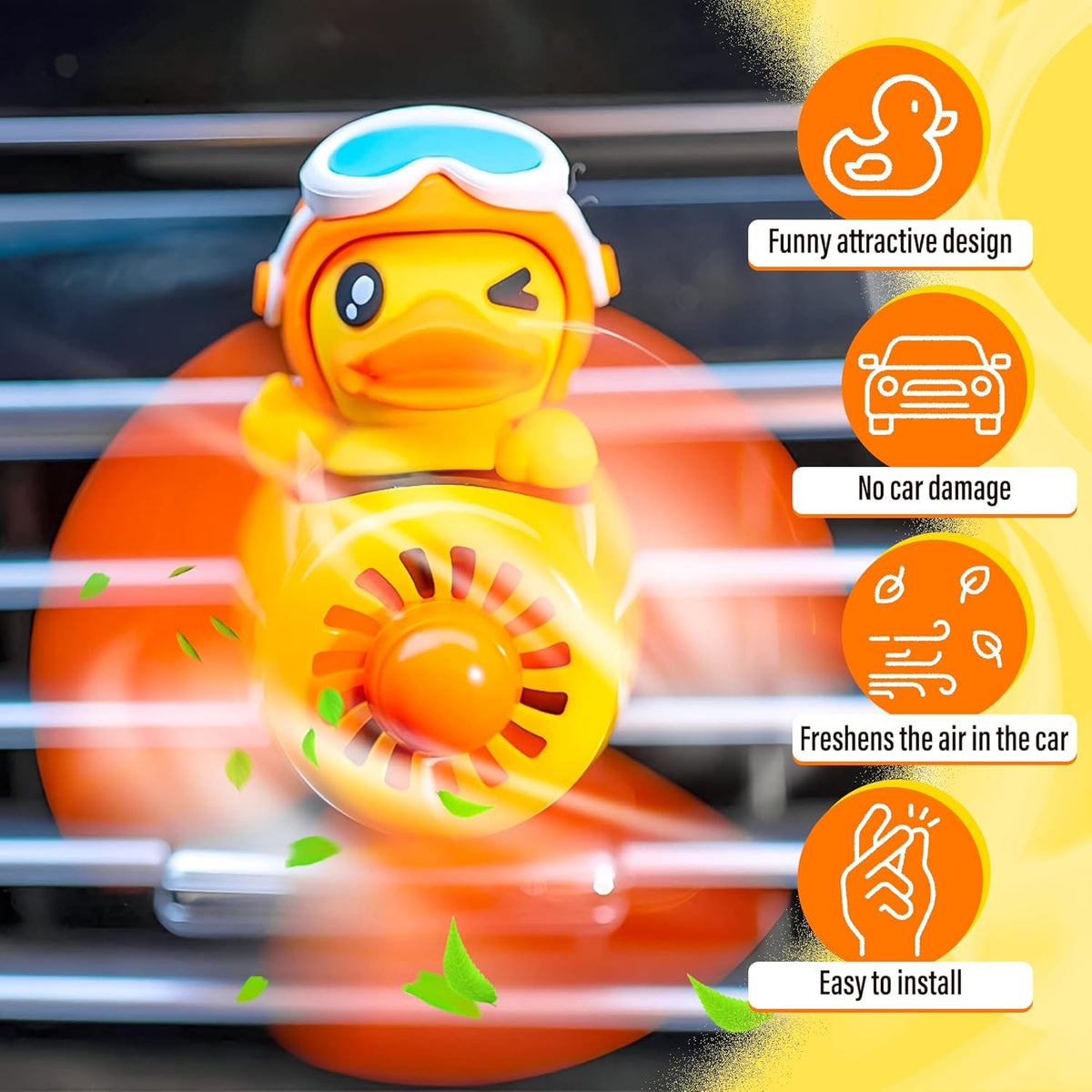 Car Vent Clips - Bear Pilot Car Air Freshener Vent Clip with Rotating Propeller, Durable and Easy to Install, 2.1"x2.5"x2.4" Versatile Size, 2 Aroma Tablets Included, Adds a Playful Touch to Interior