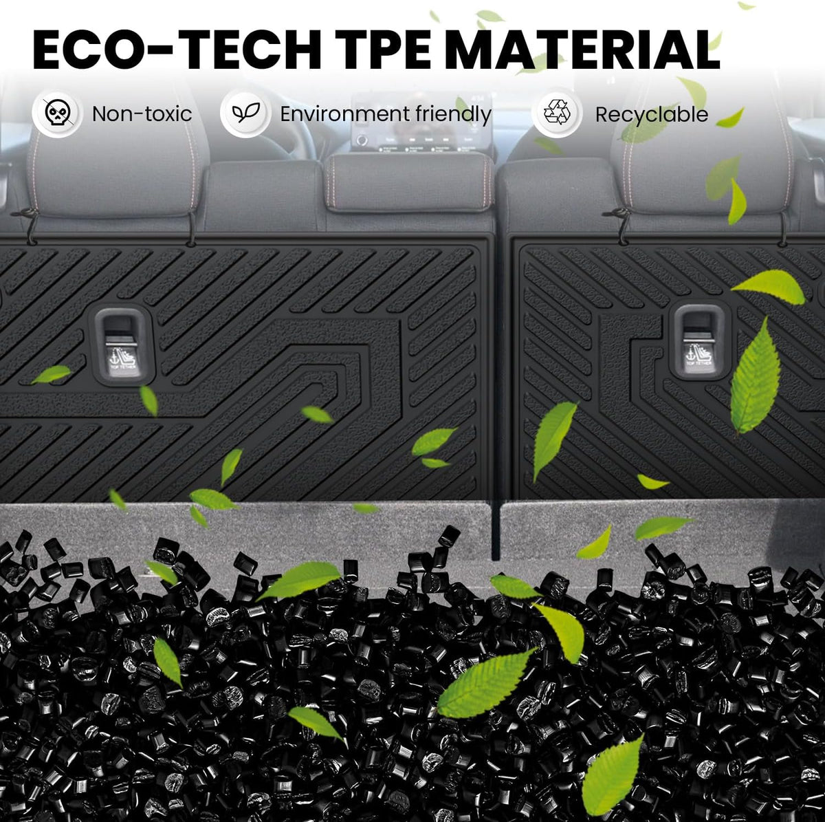 LASFIT Floor Mats for Honda CR-V 2026 2025 2024 2023 (Gasoline & Hybrid & e:FCEV), All Weather TPE Custom Fit Anti-Slip Pet Friendly Car Liners, 1st & 2nd Row Black