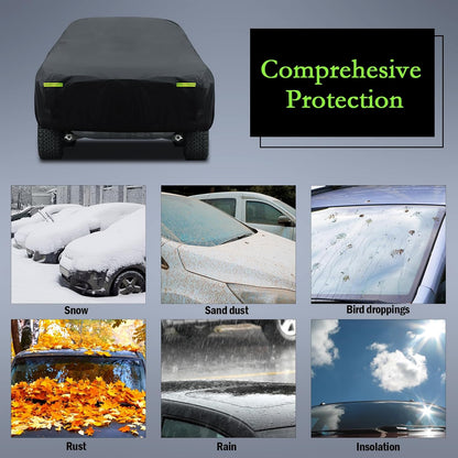 Car Cover Custom Fit for Toyota Corolla 2000-2025, Honda Civic 1991-2025, Waterproof All Weather Full Exterior Cover Rain Sun Protector Car Cover with Door Zipper