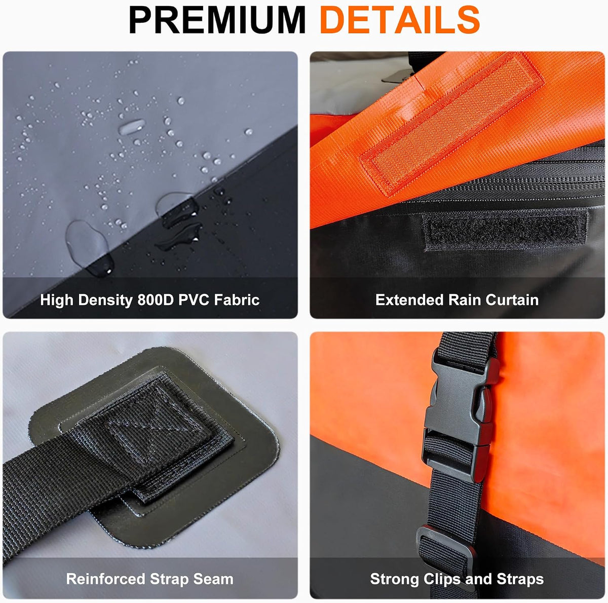 21 Cu Ft. Car Rooftop Cargo Carrier Bag Car Roof Top Bag Cargo Carrier | Fit All Vehicle with/Without Rack, Includes Anti-Slip Mat, 8 Reinforced Straps, 6 Door Hooks, Luggage Lock