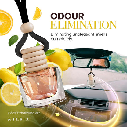 Fresh Linen Car Air Freshener | Hanging Car Freshener with Vent Clip | Long Lasting Fragrance, Slow-Release Aroma Technology, Adjustable Scent Intensity | Scented Interior Accessories by Perfa