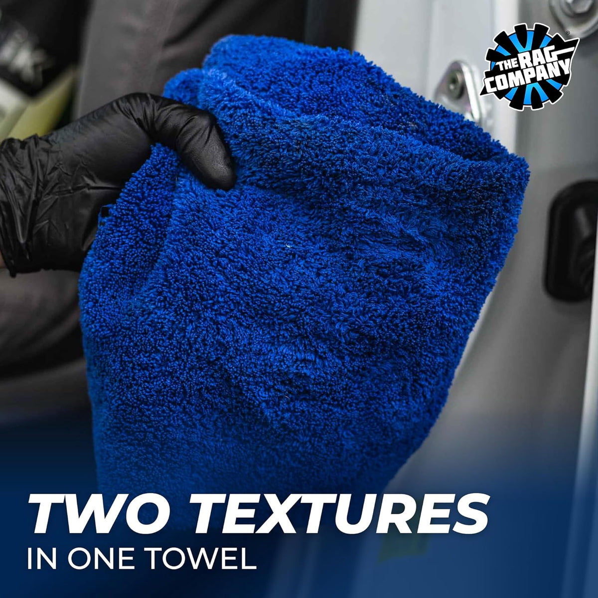 The Rag Company - Creature Edgeless Auto Detailing Towels (10-Pack) Professional 70/30 Blend, Dual-Pile Plush Microfiber, Buffing & Polishing, 420gsm, 16in x 16in, Black