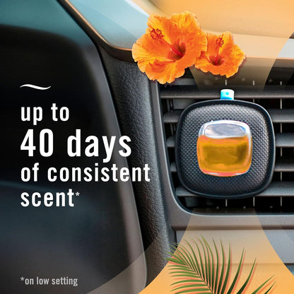 Febreze AUTO Air Freshener, Odor-Fighting Automotive Vent Clip, Scented Car Accessories, Long Lasting for Strong Odors, Tropical Beach Scent, 2 Count