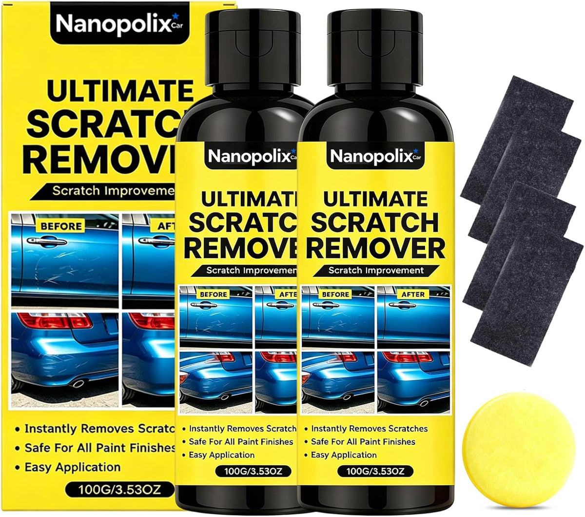 Scratch Remover – Eliminate All Car Scratches in 60 Seconds, Cloth Scratch Remover Kit, for Minor Car Paint & Scratch Repair, Swirl & Water Spots Remover (1pc, 100g)
