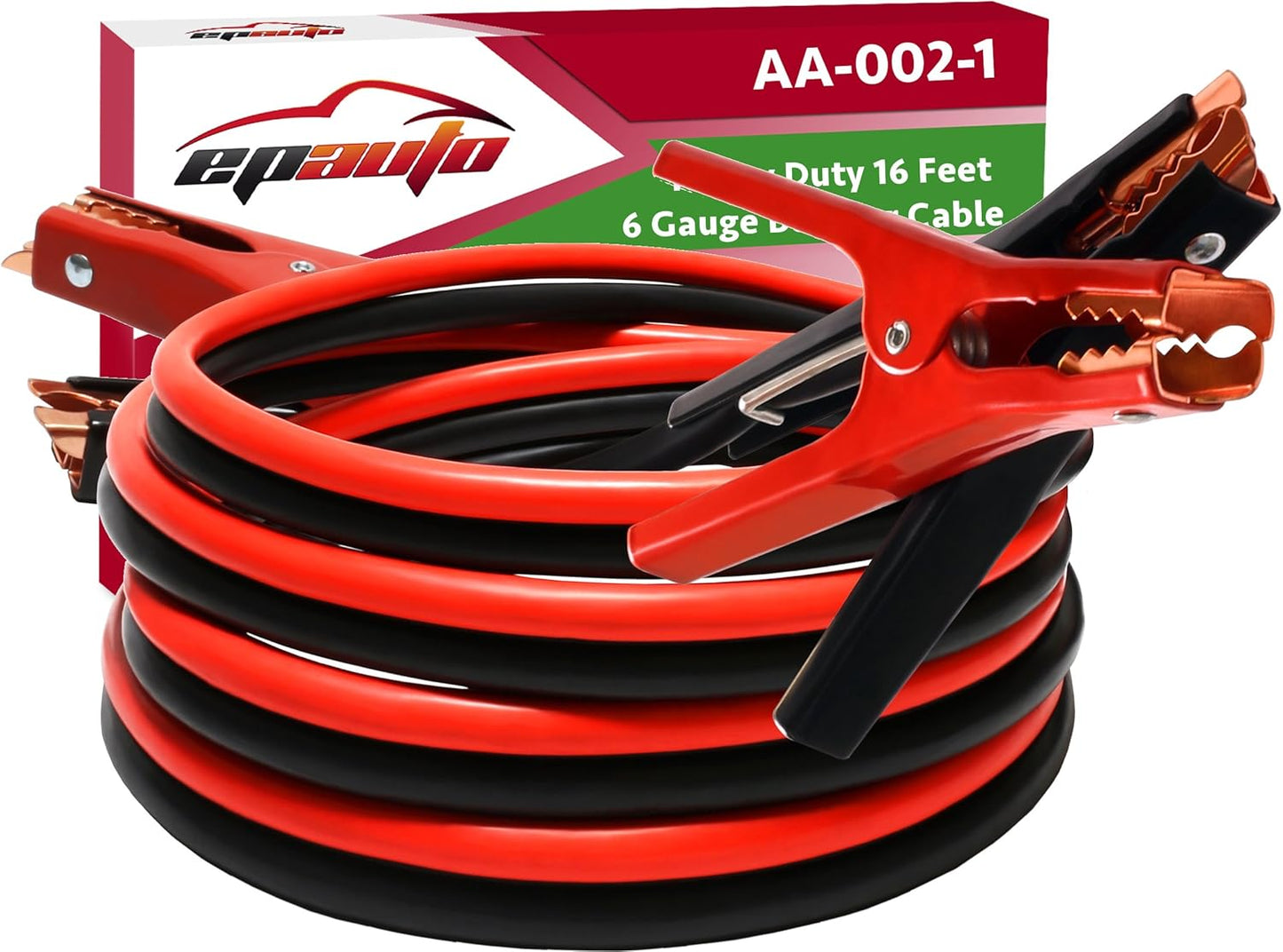 EPAuto 4 Gauge x 20 Ft Heavy Duty Jumper Cables for Car & SUV Emergency Battery Booster Kit with Safety Gloves & Travel Bag (Safe Jump Start for Dead Batteries)