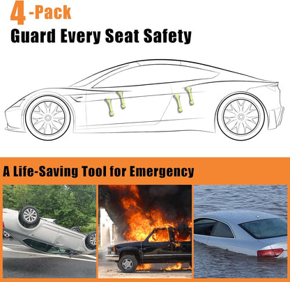 Car Safety Hammer, 2PCS Black 3-in-1 Emergency Escape Tool with Window Breaker and Seat Belt Cutter, Safety Emergency Car Escape Tool for Car, Office, Home