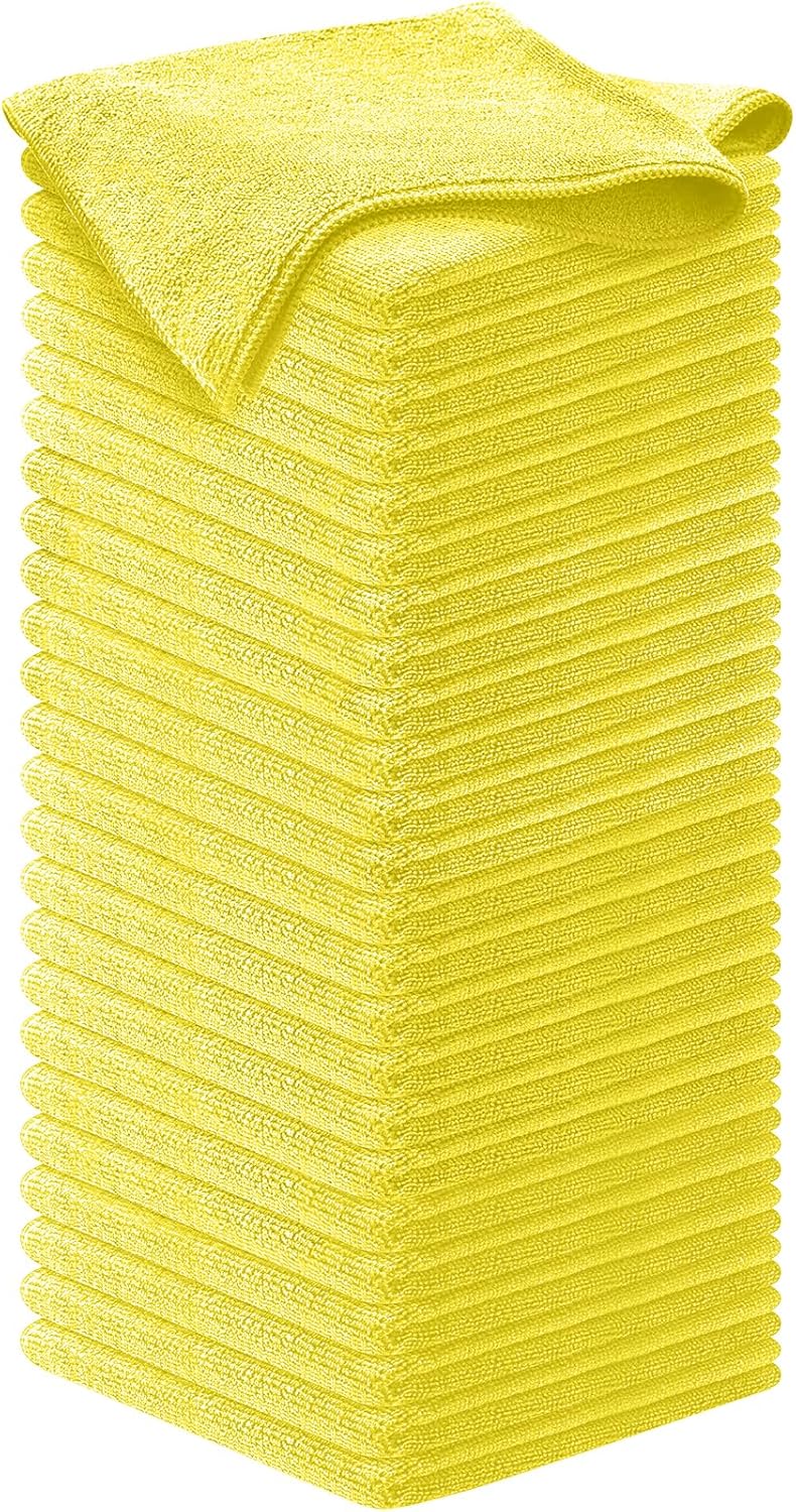 USANOOKS Microfiber Cleaning Cloth Grey - 12 Pcs (12.5"x12.5") - High Performance - 1200 Washes, Ultra Absorbent Microfiber Towel Weave Grime & Liquid for Streak-Free Mirror Shine - Car Washing Cloth