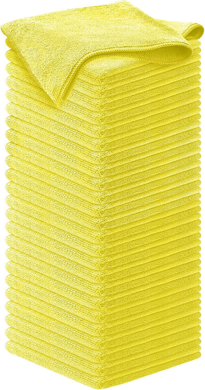 USANOOKS Microfiber Cleaning Cloth Grey - 12 Pcs (12.5"x12.5") - High Performance - 1200 Washes, Ultra Absorbent Microfiber Towel Weave Grime & Liquid for Streak-Free Mirror Shine - Car Washing Cloth