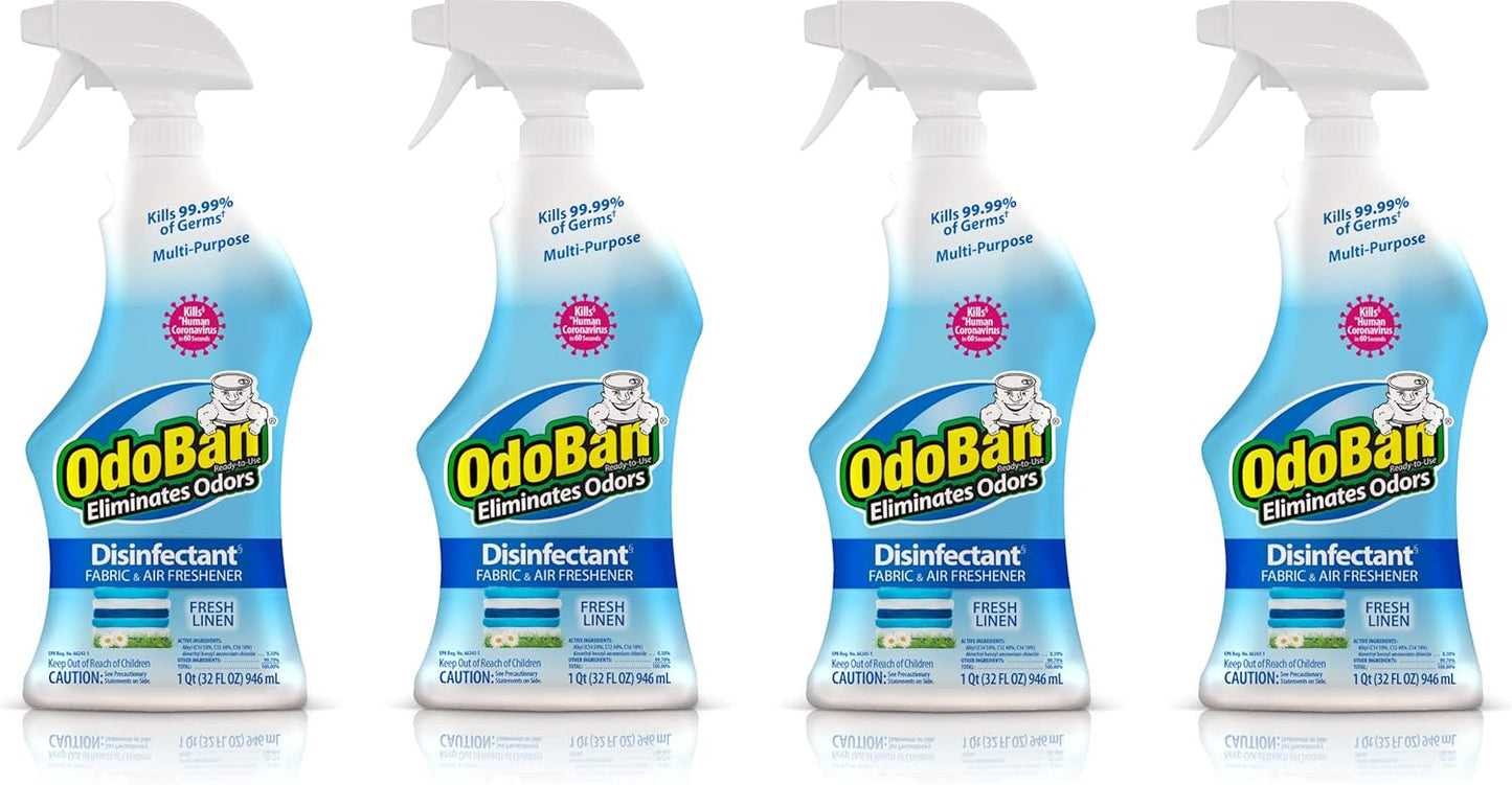 OdoBan Ready-to-Use Disinfectant and Odor Eliminator, 32 Ounce Spray Bottle, Original Eucalyptus Scent