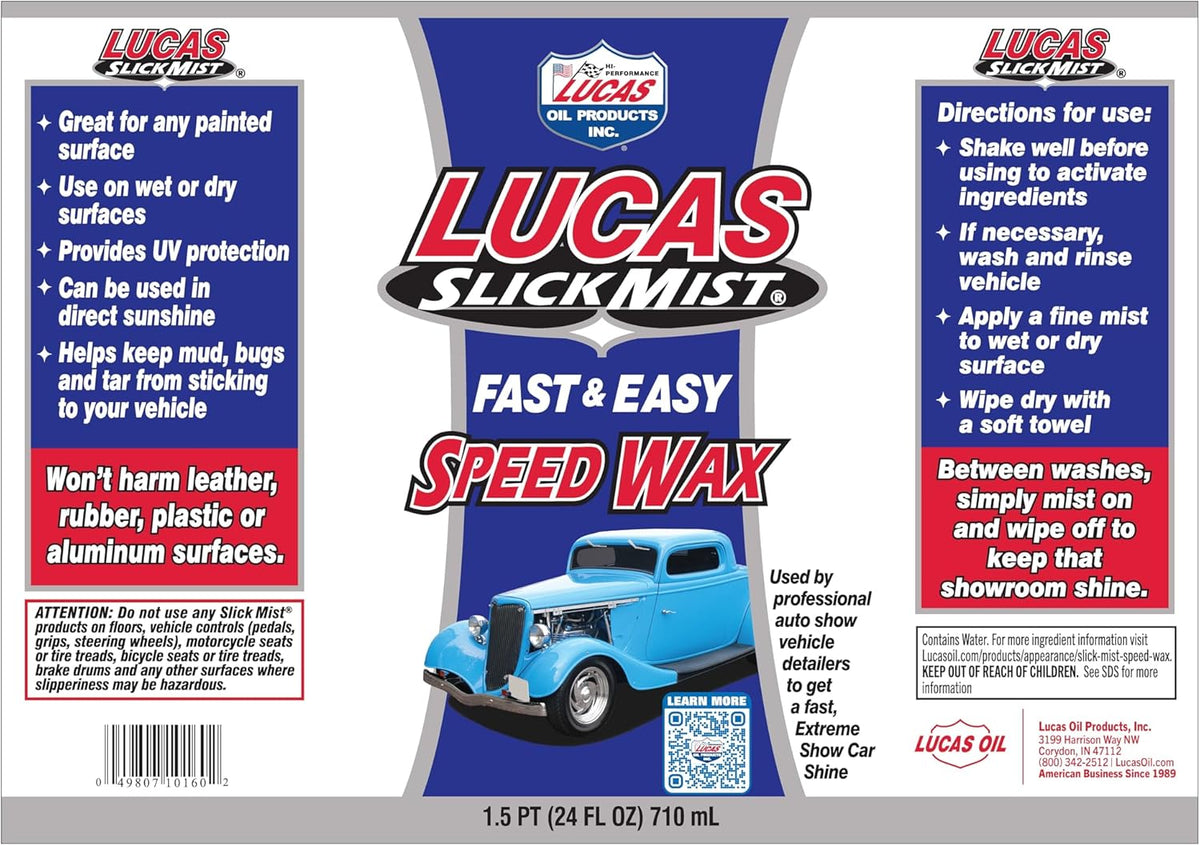 Lucas Oil 10160 Slick Mist Speed Wax - 24 Ounce