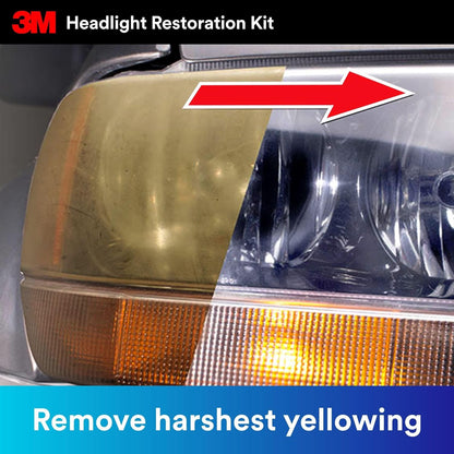 3M Ultra Headlight Restoration Kit, Contains Masking Tape, Light Sanding Discs, Wax Protectant and More, Use on Plastic Lenses Headlights, Taillights and More, Easy Heavy-Duty Restoration (39195)