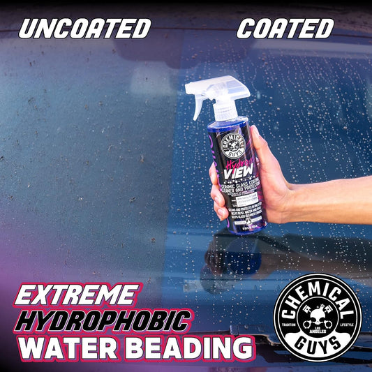 Chemical Guys HydroView Ceramic Glass Cleaner & Coating - Cleans & Adds Hydrophobic Protection, Car Window Cleaner for Glass, and Mirrors, Trucks, SUVs, and Home Use - 16 fl oz