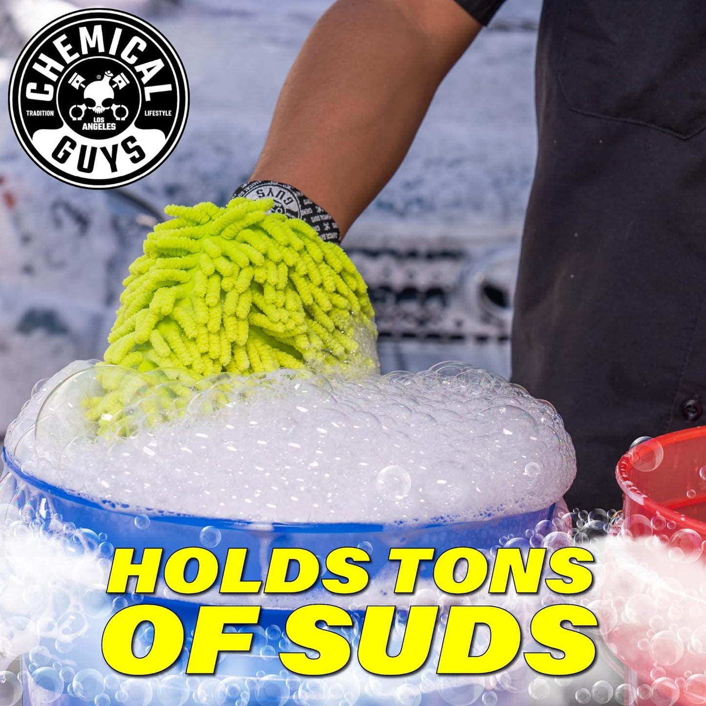Chemical Guys Two Car Wash Bucket Kit with Dual Dirt Trap Filters, Chenille Wash Mitt, Mr. Pink, Citrus Wash, After Wash, and Drying Towel - 11 Items - Two Bucket Method Complete Setup