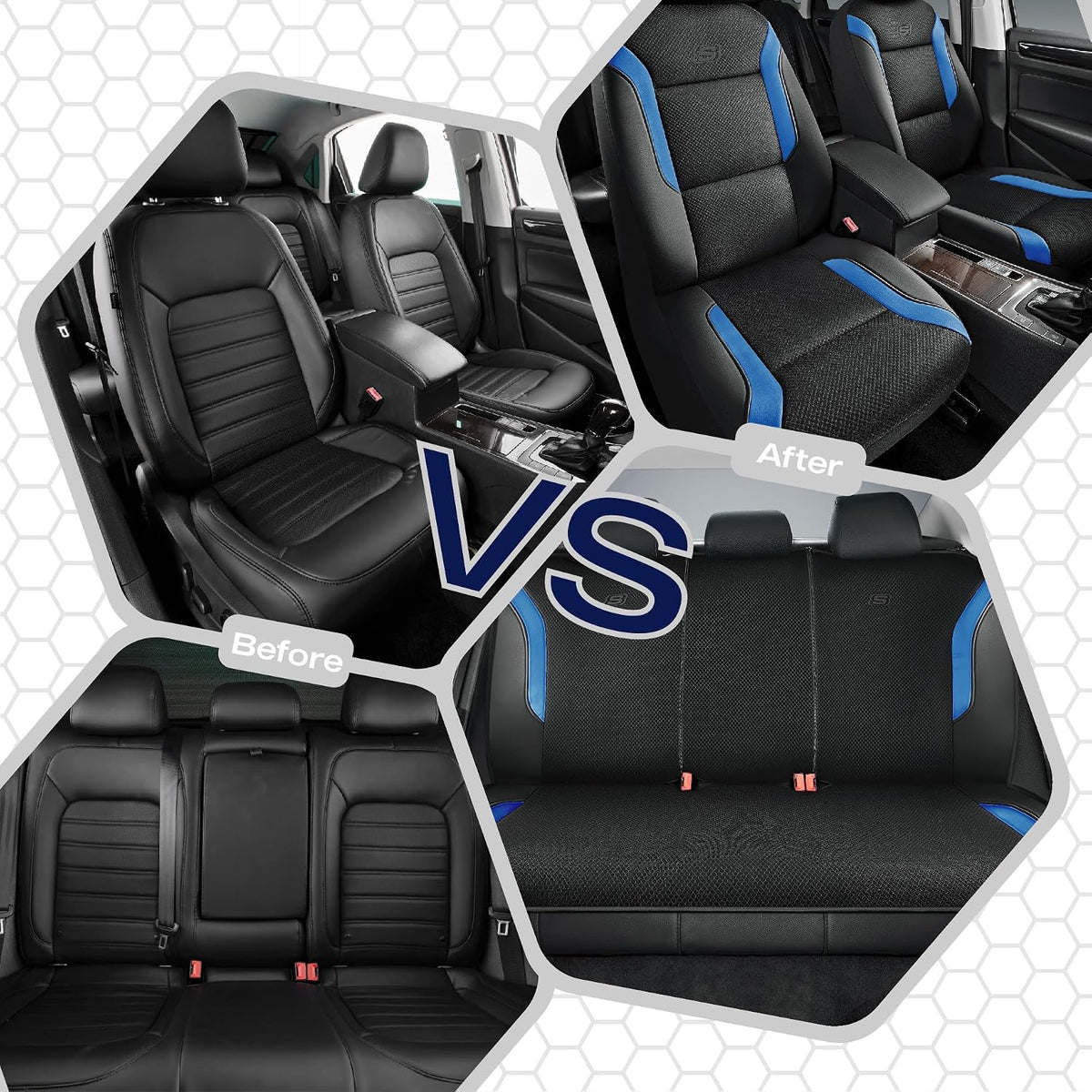 Skechers Memory Foam Seat Covers, Air Cool Mesh Thick Car Seat Covers, Car Seat Covers Front Seats Airbag Compatible, Universal Automotive Comfort for Most Cars, Vans, Trucks, SUV,Black