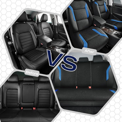 Skechers Memory Foam Seat Covers, Air Cool Mesh Thick Car Seat Covers, Car Seat Covers Front Seats Airbag Compatible, Universal Automotive Comfort for Most Cars, Vans, Trucks, SUV,Black