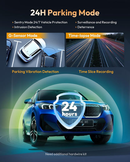VNV 4K+2.5K Dash Cam Front and Rear, GalaxyCore Sensor, Free 64GB Card Included, Built-in WiFi App Control, Dash Camera for Cars with WDR Night Vision,170°Wide Angle, 24H Parking Mode, 2" IPS, S-V200