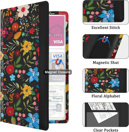 Car Registration and Insurance Holder, Auto Truck Document Holder with Magnetic Shut, Vehicle Glove Box Car Organizer, Interior Car Accessories for Women Men (Bow)