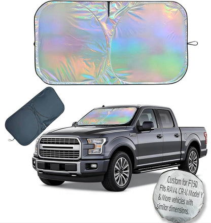 Window Shades for Car Windshield - Foldable Car Window Shades, 210T Reflective UV Block Sun Visor, Keep Vehicle Cool in Summer Heat, Universal Fit for Cars, SUVs and Trucks, Easy to Install & Store