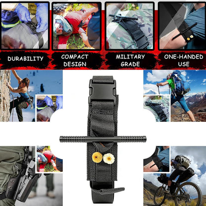 IFAK Trauma Kit with Emergency Compression Strap, 6-Inch Bandage, Splint, Outdoor First Aid Kit for Car, Camping, Hiking and Travel with Molle Bag