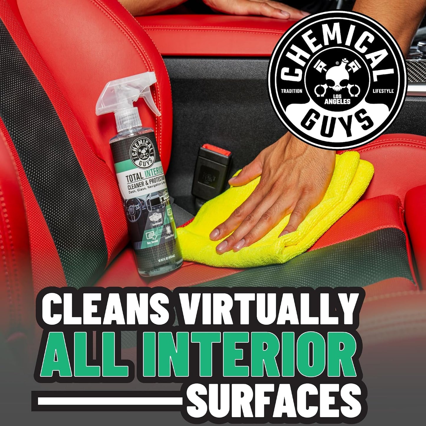 Chemical Guys Total Interior Cleaner Variety Kit With Storage Bag New Car And Black Cherry Scents Microfiber Towels Giftable Car Care Set