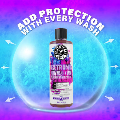 Chemical Guys Extreme Bodywash & Wax Foaming Car Wash Soap - Soap for Foam Cannons, Foam Guns, or Bucket Washes for Cars, Trucks, Motorcycles, RVs, and More, Grape Scent - 128 oz (1 Gallon)