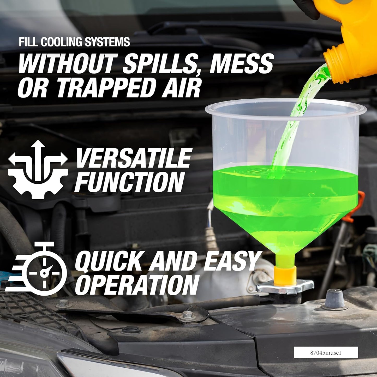 OEMTOOLS No-Spill Coolant Funnel Kit, 15 Piece Fluid and Oil Funnel Set, Allows Access To Hard-To-Reach Radiators